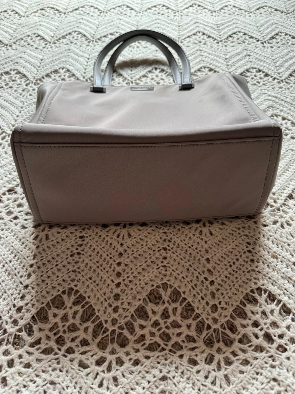 Kate Spade Dawn Medium Triple Gusset Nylon Satchel Bag  Icedslate Tote Bag